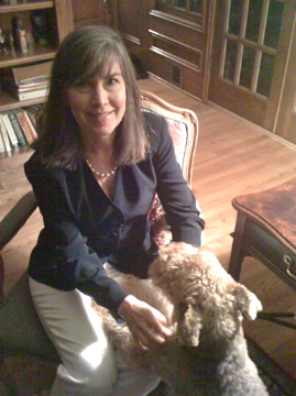 Karen Paul Holmes with dog